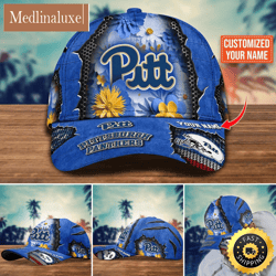 NCAA Pittsburgh Panthers Baseball Cap Flag Flower Custom Name Cap