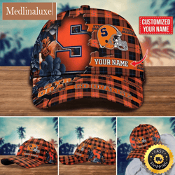 NCAA Syracuse Orange Baseball Cap Flower Custom Name Cap