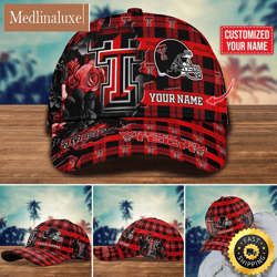 NCAA Texas Tech Red Raiders Baseball Cap Flower Custom Name Cap