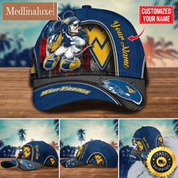 NCAA West Virginia Mountaineers Baseball Cap Mickey Mouse Custom Cap For Fans