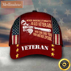 Never Understimate An Old Veteran Veteran Cap