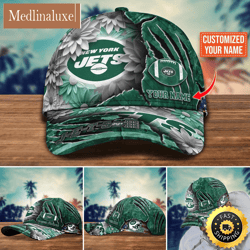 New York Jets Baseball Cap Flower New Trending Custom Cap For Fan