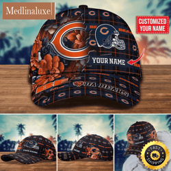 NFL Chicago Bears Baseball Cap Flower Trending Custom Cap