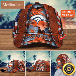 NFL Denver Broncos Baseball Cap Custom Name Football Cap For Fans