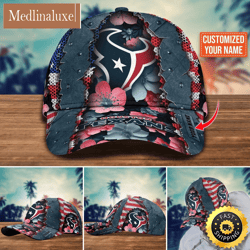 NFL Houston Texans Baseball Cap Custom Name Football Cap For Fans