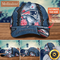 NFL New England Patriots Baseball Cap Flag Flower Trending Custom Cap