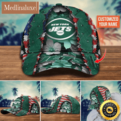 NFL New York Jets Baseball Cap Custom Name Football Cap For Fans
