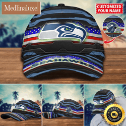 NFL Seattle Seahawks Baseball Cap Flag Custom Name Cap
