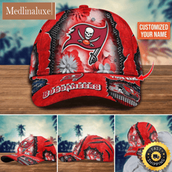 NFL Tampa Bay Buccaneers Baseball Cap Flag Flower Trending Custom Cap