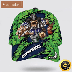 Personalized Dallas Cowboys St Patrick Day Mascot All Over Print Baseball Cap