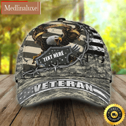 Personalized Eagle Veteran Army Camo All Over Print Baseball Cap A Great Gift For Veterans Day