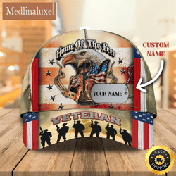 Personalized Home Of The Free Because Veteran All Over Print Baseball Cap A Great Gift For Veterans Day