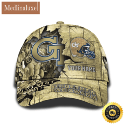 Personalized NCAA Georgia Tech Yellow Jackets All Over Print BaseBall Cap Show Your Pride