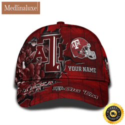 Personalized NCAA Texas A&ampM Aggies All Over Print Baseball Cap Show Your Pride