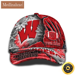 Personalized NCAA Wisconsin Badgers All Over Print Baseball Cap The Perfect Way To Rep Your Team
