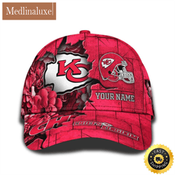 Personalized NFL Kansas City Chiefs All Over Print Baseball Cap Show Your Pride