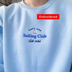 Cape Cod Sweatshirt, Vintage Embroidered Crewneck, massachusetts Sailing Club sweater 1