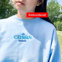 Cayman Islands crewneck, cute vintage sweatshirt embroidered, oversized sweater, vacation shirt