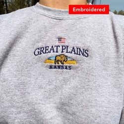 Great Plains Shirt, American Vintage Sweatshirt, Kansas Crewneck