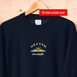 Heaven Christian Sweatshirt Embroidered, Pray Sweatshirt, Cute vintage sweater embroidery