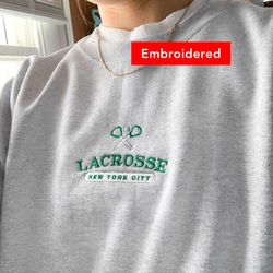 Lacrosse Embroidered Sweatshirt, Vintage Crewneck Sporty sweater