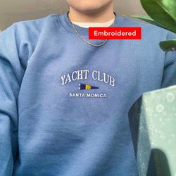 Santa Monica Yacht Club Sweatshirt Vintage Crewneck Embroidered