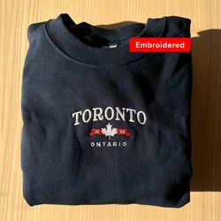 Toronto Sweatshirt, vintage Canada crewneck embroidered