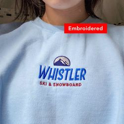 Whistler Mountain Sweatshirt Retro, Canada Ski & Snowboard crewneck embroidered