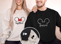 Embroidered Mickey and Minnie Sweatshirt, Anniversary Gift, Gift For Couples, Lovely Sweatshirt, Magic Trip Hoodie, Disn