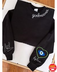 Godmother Sweatshirt, Godmom Sweatshirt, Godmother Gift, Christening Gift, Personalized Godmother Crewneck Sweatshirt, C