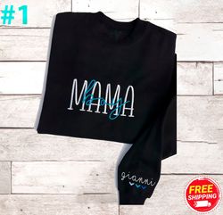 Mama Embroidered Sweatshirt, Mom Life Sweatshirt, Mothers Day Sweatshirt, Funny Mothers Day Gift, Mom Of Boys, Retro Boy