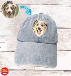 personalized pet embroidered hat, custom dog face embroidered dad hat, custom pet embroidered dad hat, pet memorial, dad