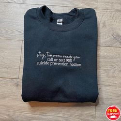 Positive Affirmation Tomorrow Needs You Embroidered Sweatshirt, Inspirational Gift for Women Embroidered Sweater, Motiva