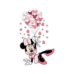 minnie mouse balloon happy pink valentine svg