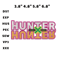 Hunter Logo Embroidery Design File, Hunter Logo Anime Inspired Embroidery Design File, Machine Embroidery Design