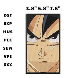 Goku Vertical Embroidery Design File, Anime Inspired Embroidery Design File, Machine Embroidery Design