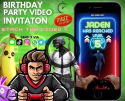Gamer invitation, Video Game Birthday Invitation, Gaming Party Invitation, Video Gamer digital party evite