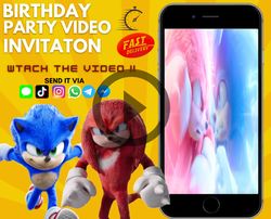 Sonic the Hedgehog Invitation video | Sonic Birthday Invitation | Digital Invitation | Sonic Video Invitation