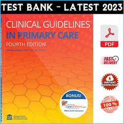 Test Bank Clinical Guidelines in Primary Care 4th Edition - PDF