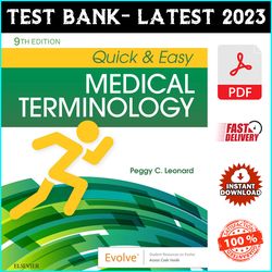 Test Bank for Quick & Easy Medical Terminology 9th Edition Leonard - PDF