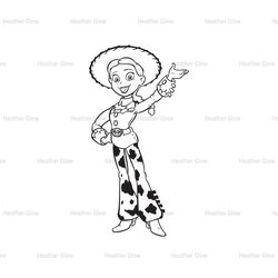 Disney Cartoon Toy Story Character Cowgirl Toy Jessie Silhouette SVG