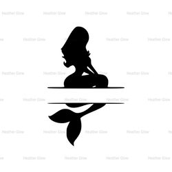 The Little Princess Mermaid Ariel Silhouette Vector SVG