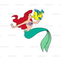 The Little Mermaid Ariel and Flounder Fish SVG Clipart
