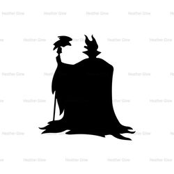Villains Maleficent and Diaval Disney Cartoon Silhouette SVG