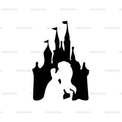 Beauty and The Beast Castle Disney Cartoon Silhouette SVG