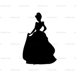 Cinderella Disney Cartoon Princess Silhouette Vector SVG