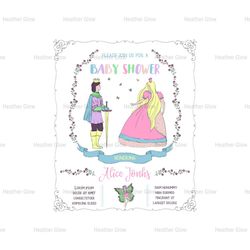 Please Join Us For A Baby Card Cinderella Baby Shower Girl Card SVG