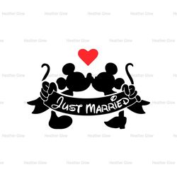 Just Married Disney Bride Groom Mickey Minnie Mouse SVG