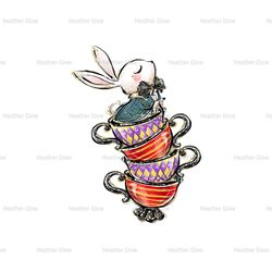 Mr. White Rabbit Alice Tea Set Wonderland Characters PNG