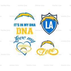 It's In My DNA Los Angeles Chargers Svg, Los Angeles Chargers Svg, NFL Team Logo Svg, Digital Instant Download Files